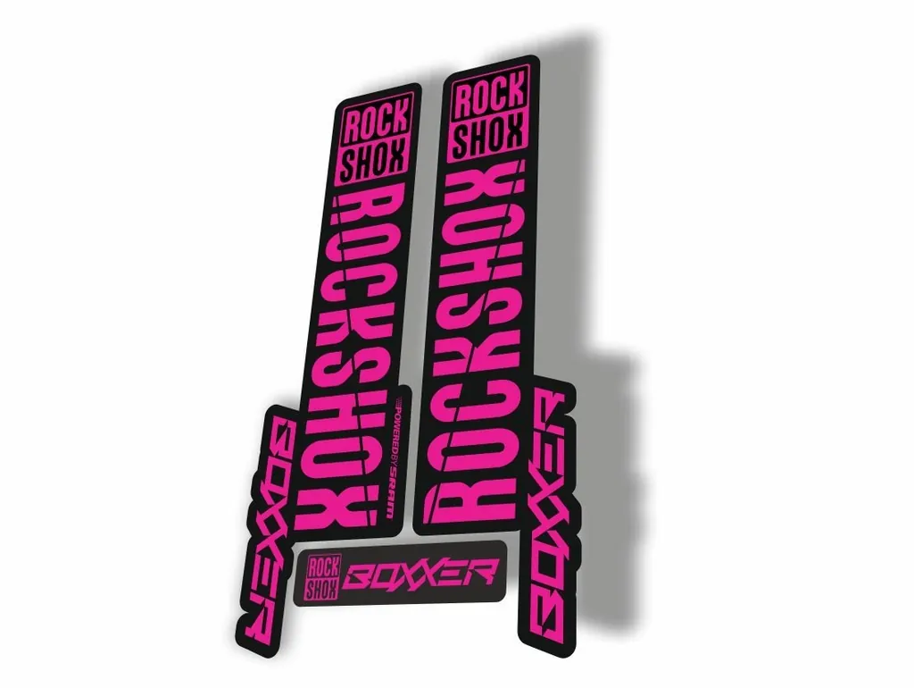 Rock Shox BOXXER 2019 Mountain Bike Cycling Decal Kit Sticker Adhesive Pink - 1