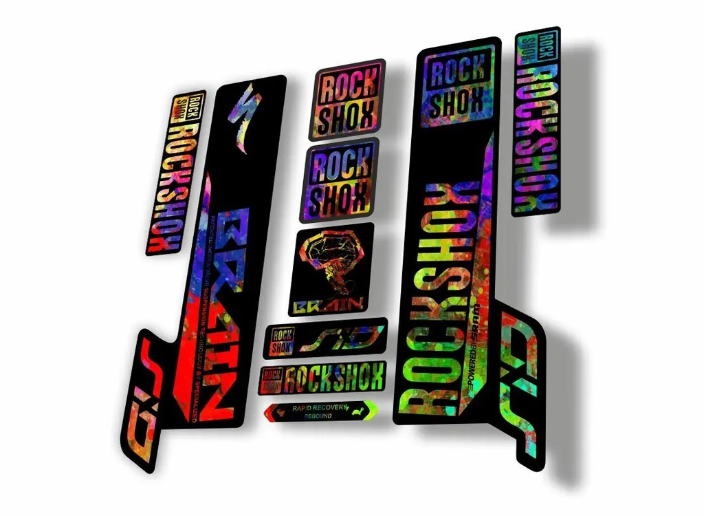Rock Shox SID Brain 2018 Mountain Bike Cycling Decal Sticker Adhesive Oil Slick - 1