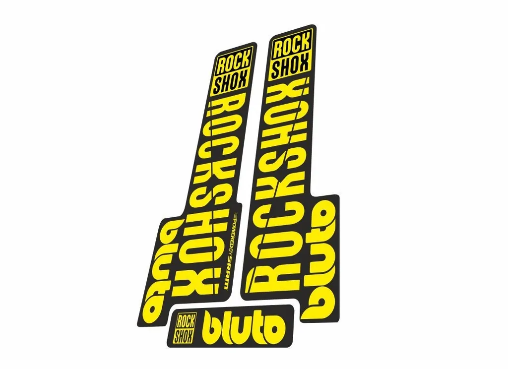 Rock Shox BLUTO 2018 Mountain Bike Cycling Decal Kit Sticker Yellow - 1