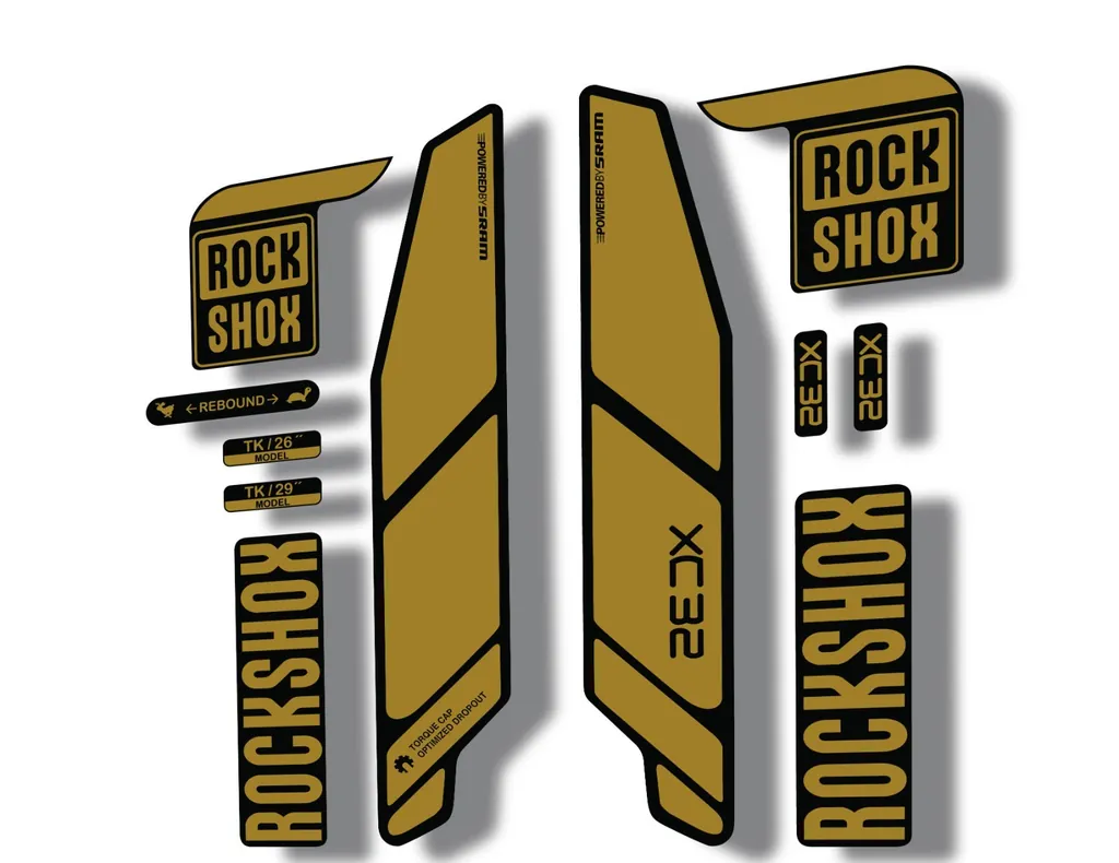 Rock Shox XC32 2014 Fork Decal Mountain Bike Cycling Sticker Adhesive Gold - 1