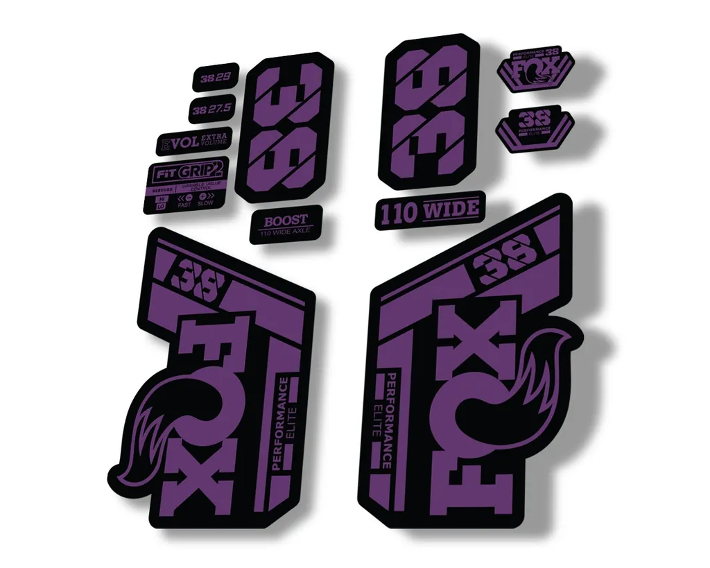 FOX 38 Performance Elite 2021 Forks Suspension Factory Decal Sticker Purple - 1