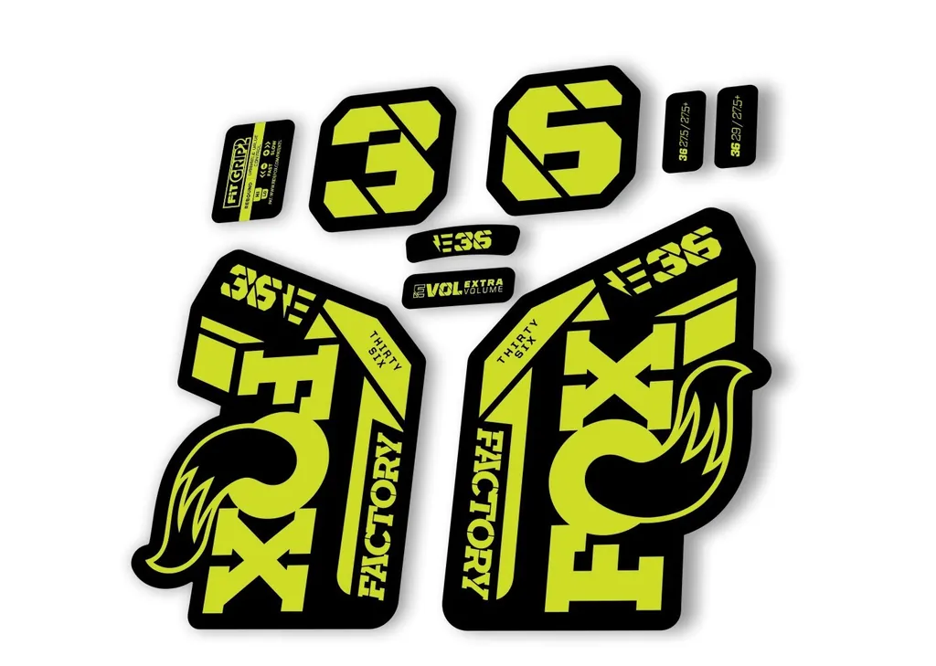 FOX 36 E-Bike Fork Decal Sticker Set 2021 Factory MTB Suspesion Graphic L. Green - 1