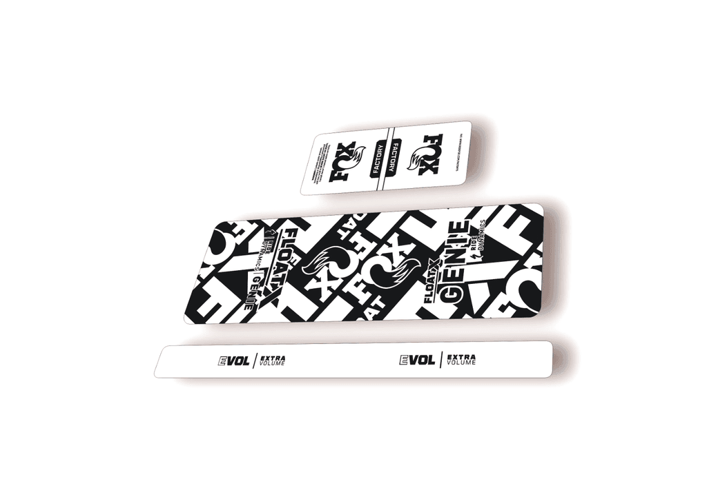 FOX Float X GENIE 2025 Rear Shock Decal Sticker Kit Adhesive Black - 1