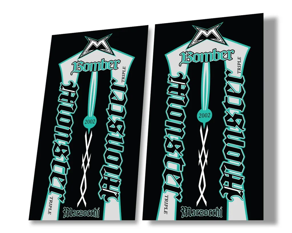 Marzocchi Bomber Monster 2002 Suspension Decal Kit Sticker Adhesive Dolphin - 1