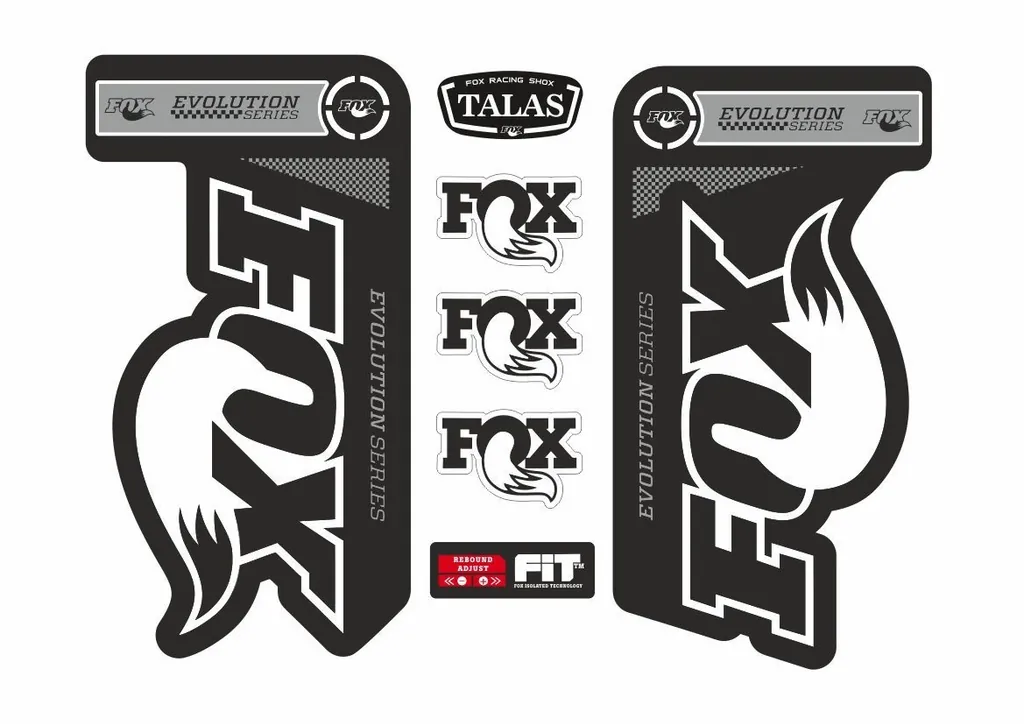 FOX 34 Evolution Talas Forks Suspension Factory Decal Kit Sticker Adhesive Black - 1