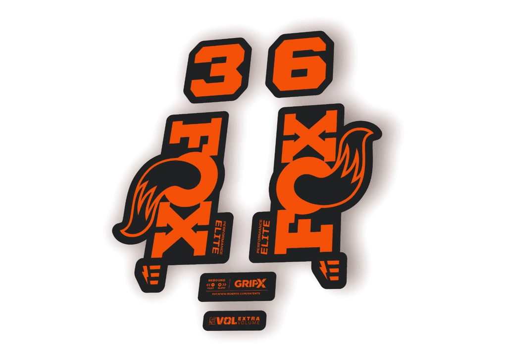 FOX 36 Elite E-Optimized 2026 Fork Factory Decal Sticker Adhesive Orange - 1