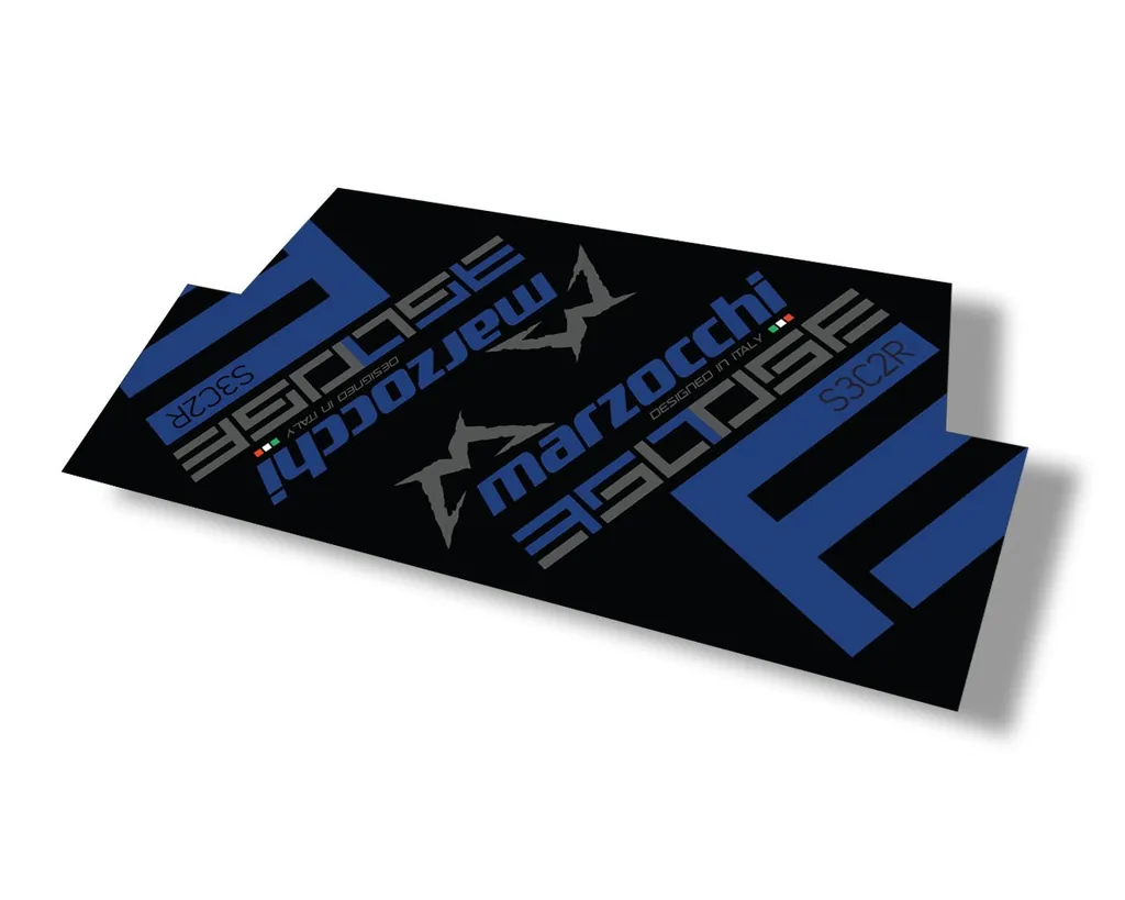 Marzocchi 350 S3C2R 2018 Rear Shock Sticker Decal Kit Adhesive Dark Blue - 1