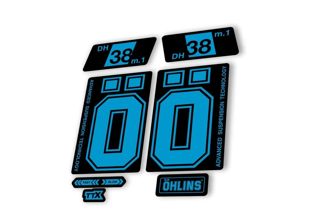 Ohlins DH38 M.1 2022 Fork Decal Mountain Bike Cycling Sticker Adhesive Blue - 1
