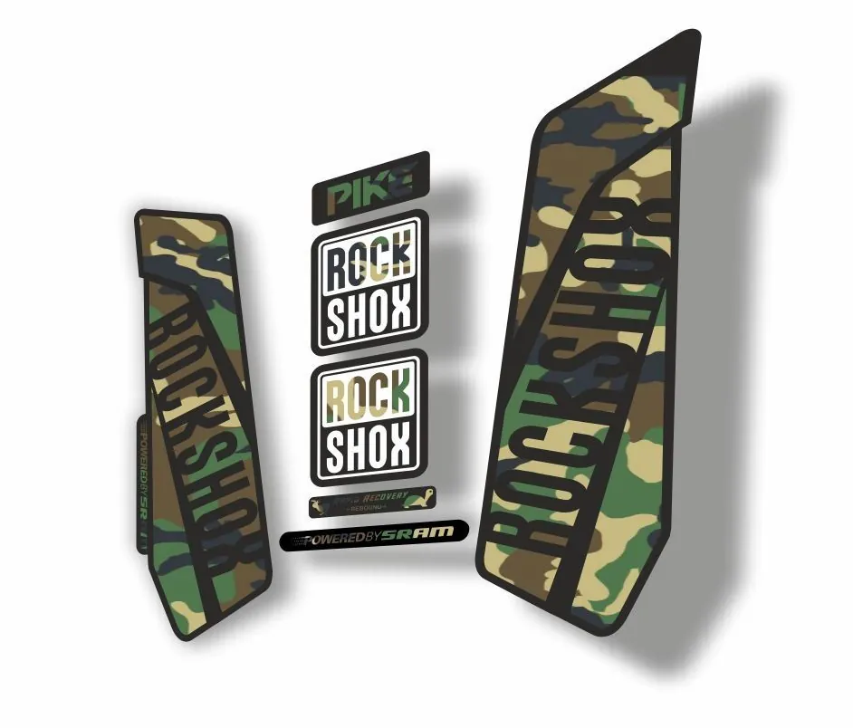 Rock Shox Pike 2016 Mountain Bike Cycling Decal Kit Sticker Adhesive Camuflage - 1
