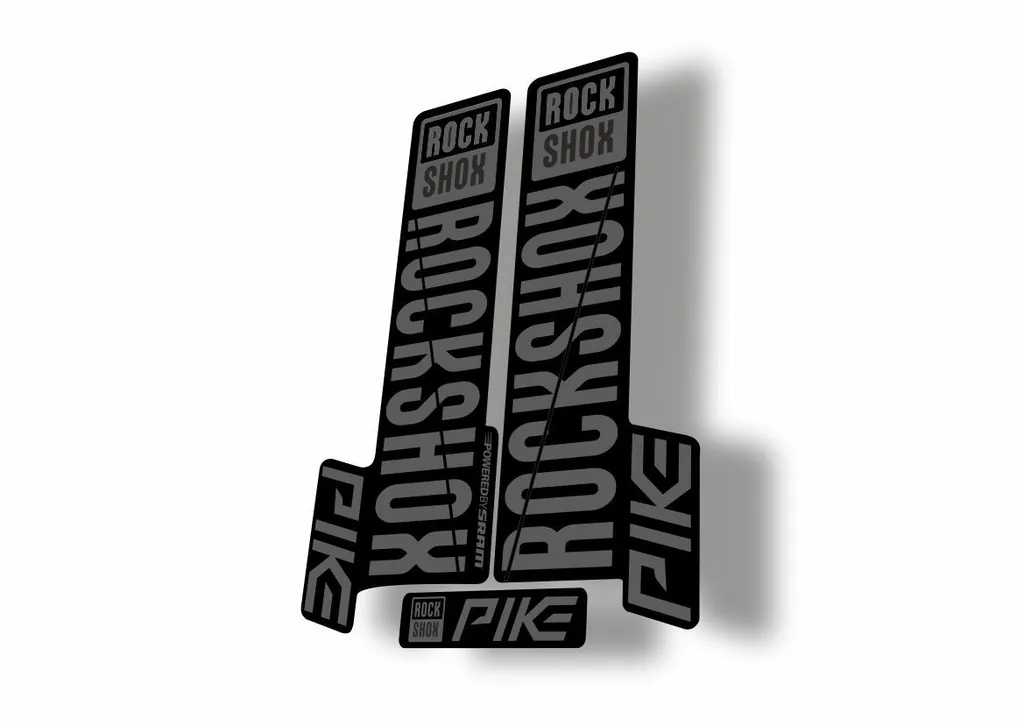 Rock Shox Pike 2018 Mountain Bike Cycling Decal Kit Sticker Adhesive Gray - 1