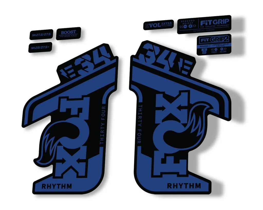 FOX 34 Rhythm E Bike 2021 Fork Decals Suspension Sticker Adhesive Dark Blue - 1
