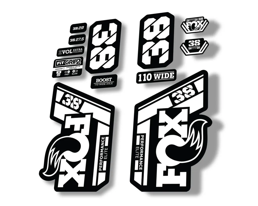 FOX 38 Performance Elite 2021 Forks Suspension Factory Decal Sticker White - 1