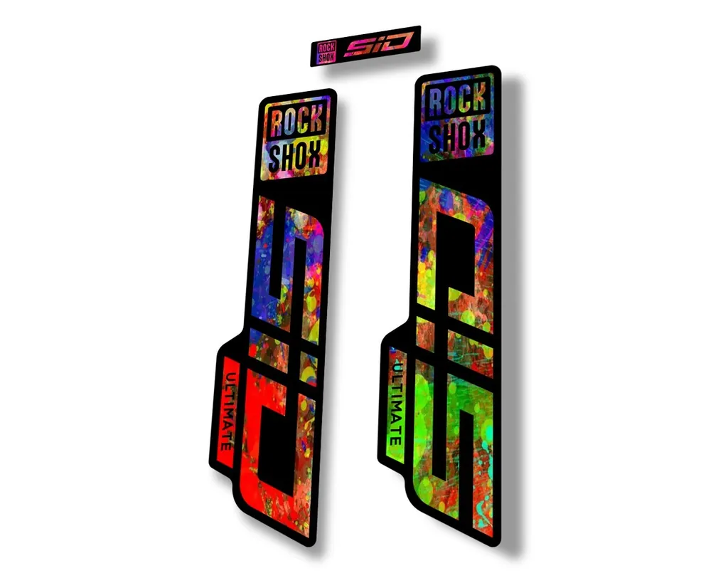 Rock Shox SID 2021 ULTIMATE Fork Decal Mountain Bike Cycling Sticker Oil Slick - 1