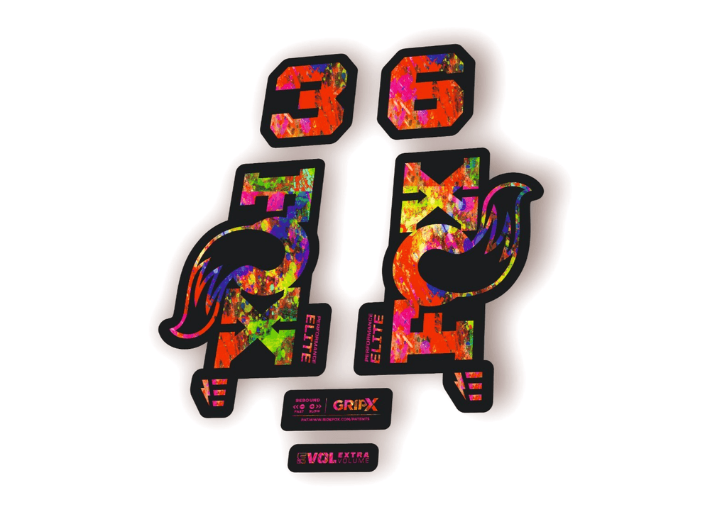 FOX 36 Elite E-Optimized 2026 Fork Factory Decal Sticker Adhesive Oil Slick - 1