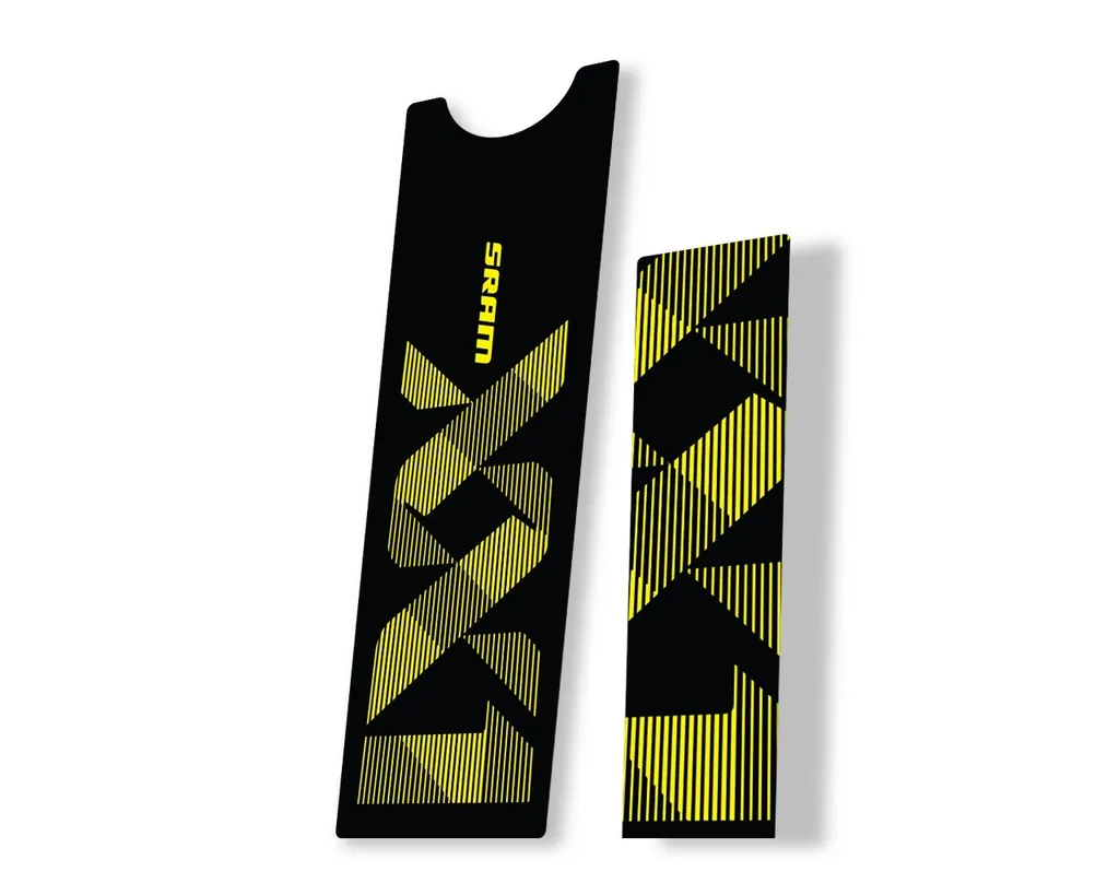 Crank Set Stickers Decals MTB Sram XX1 Eagle Dub 2018 Bicycle 2Pcs Yellow - 1