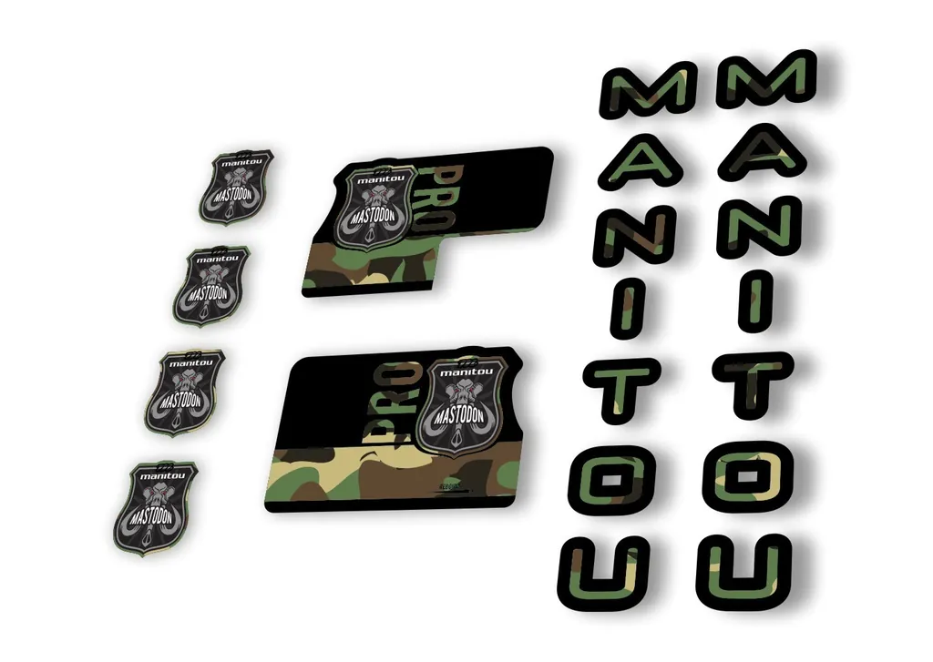 Manitou Mastadon Pro 2020 Fork Suspension Decal Kit Sticker Set Camo - 1