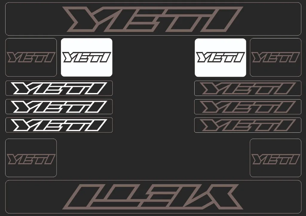 Bicycle Vinyl Stickers – Compatible with YETI Bikes – Gray - 1