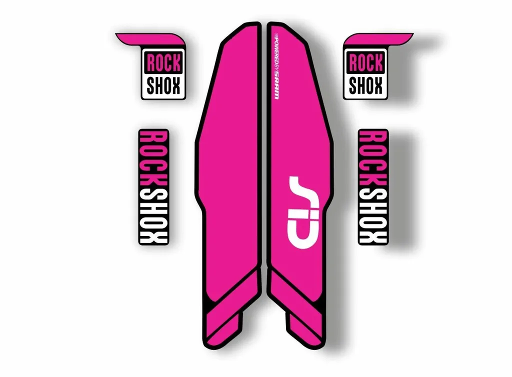 Rock Shox SID 2015 Mountain Bike Cycling Decal Kit Sticker Adhesive Kit Pink - 1