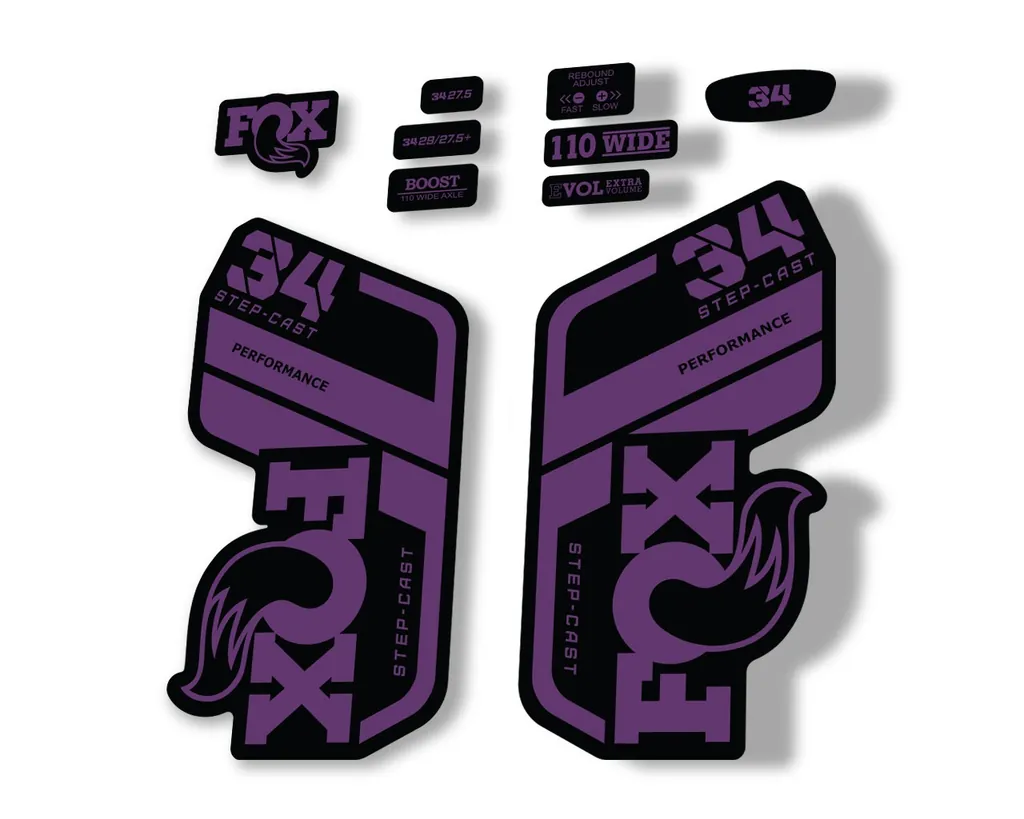 FOX 34 Performance SC 2021 Forks Suspension Factory Decal Sticker Purple - 1