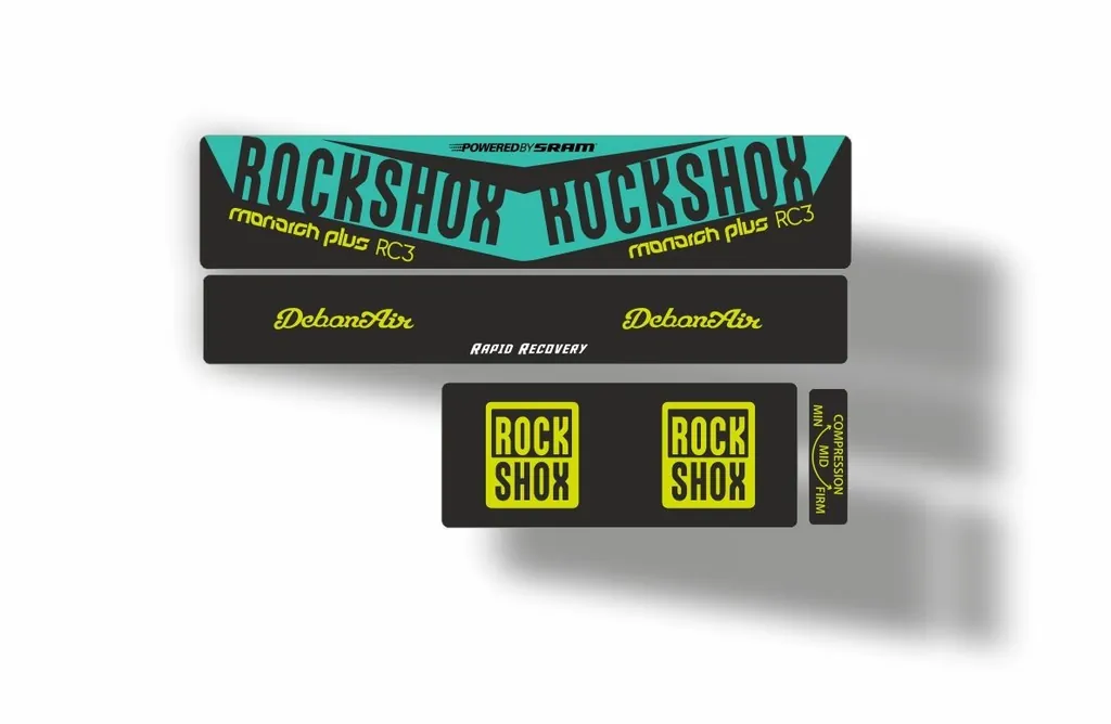 Rock Shox 2016 MONARCH Plus RC3 Rear Shock MTB Decal Sticker Adhesive Dolphin - 1