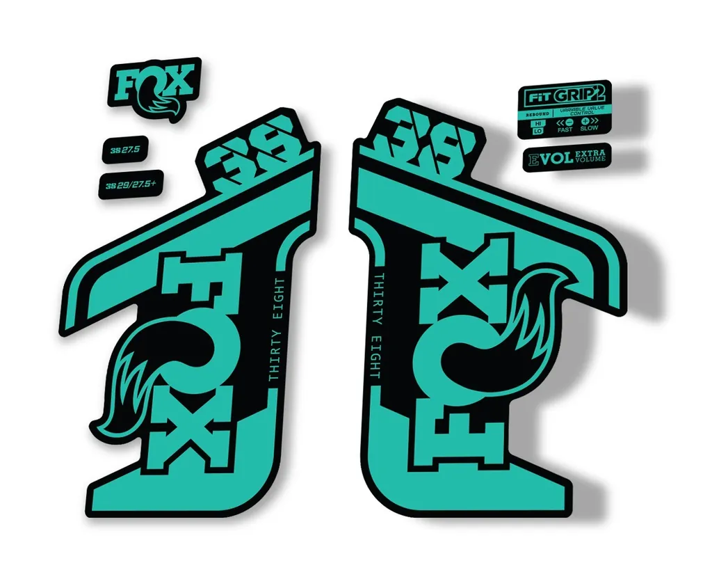 FOX 38 RHYTHM 2021 Fork Suspension Factory Sticker MTB Decal Adhesive Dolphin - 1
