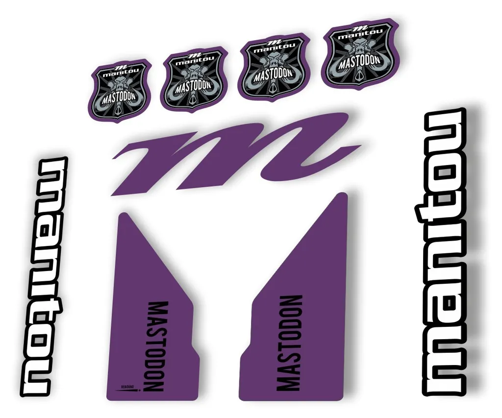 Manitou Mastadon 2017 Fork Suspension Decal Kit Sticker Set Purple - 1
