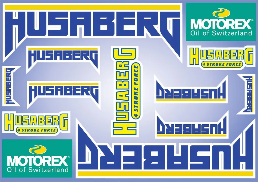 Husaberg Motorcycle Decals Logo Stickers Graphic Set Vinyl Adhesive 13 Pcs - 1