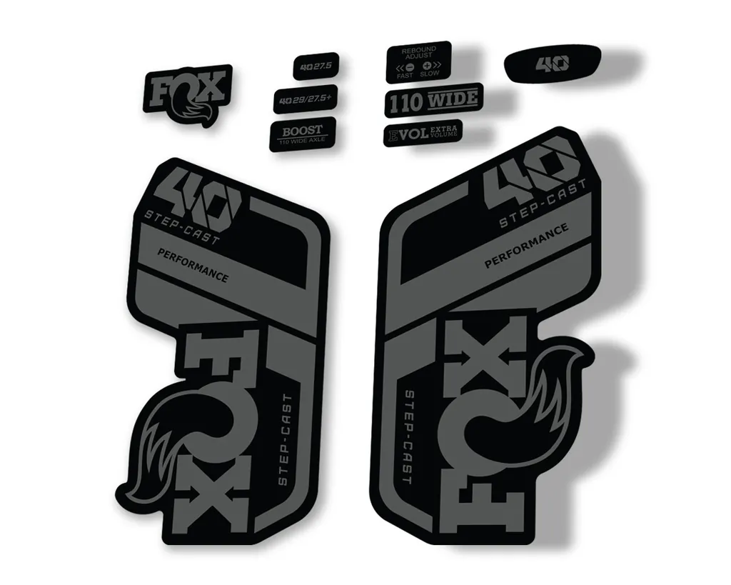 FOX 40 Step Cast SC 2021 Performance Fork Decals Suspension Sticker Gray - 1