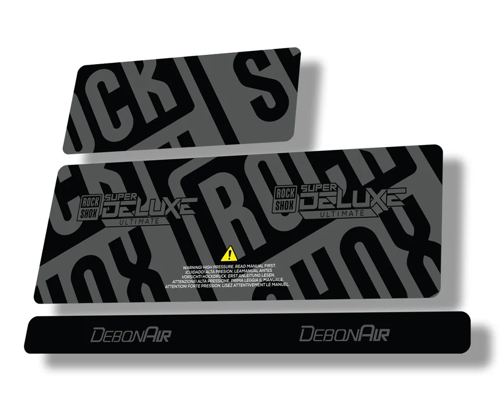 Rock Shox 2020 Super Deluxe Ultimate Rear Shock Decal Sticker Adhesive Gray - 1