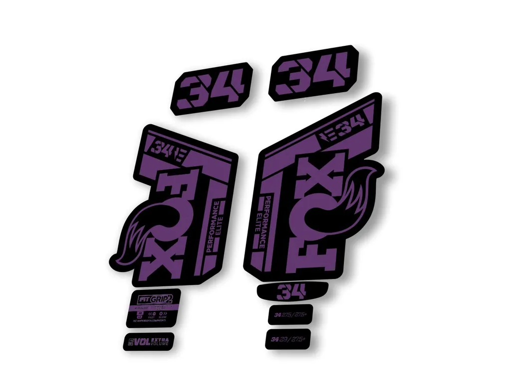 Fox 34 2022 Performance Elite E Bike Fork Decals Suspension Sticker Purple - 1