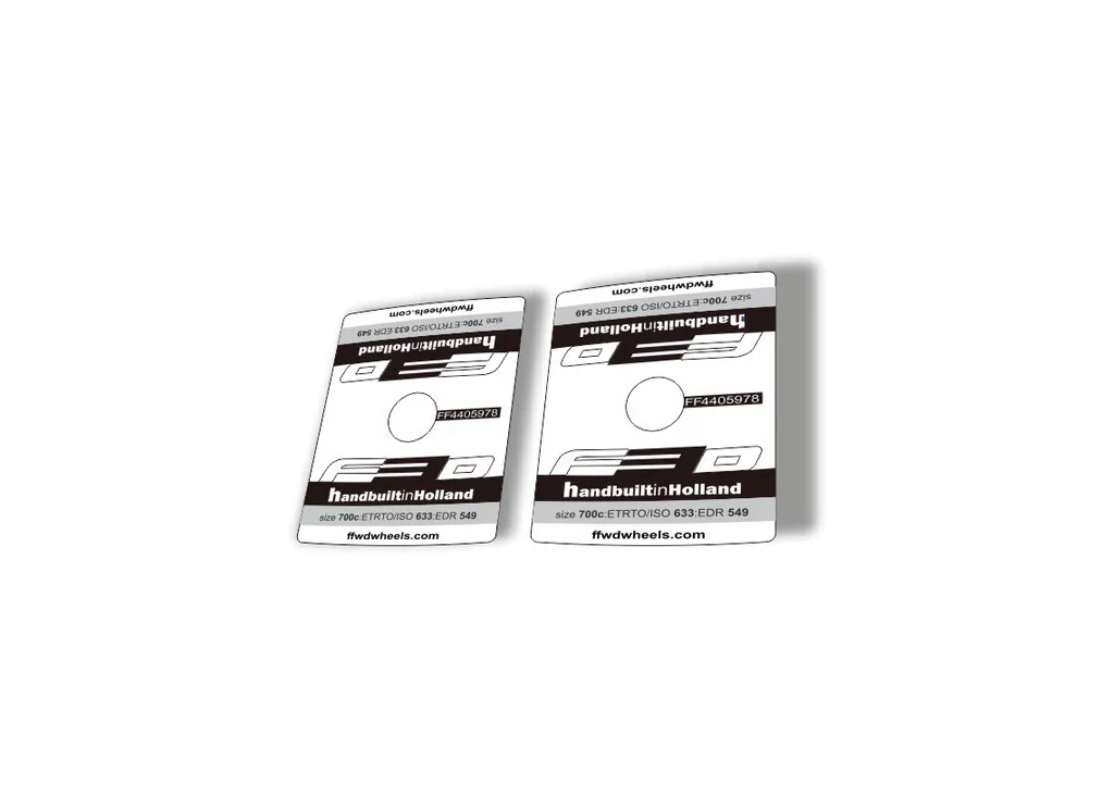 FFWD F3D Bicycle Valve Decal Road Bike Rims Sticker Set Vinyl Sheet White 2 Pcs - 1