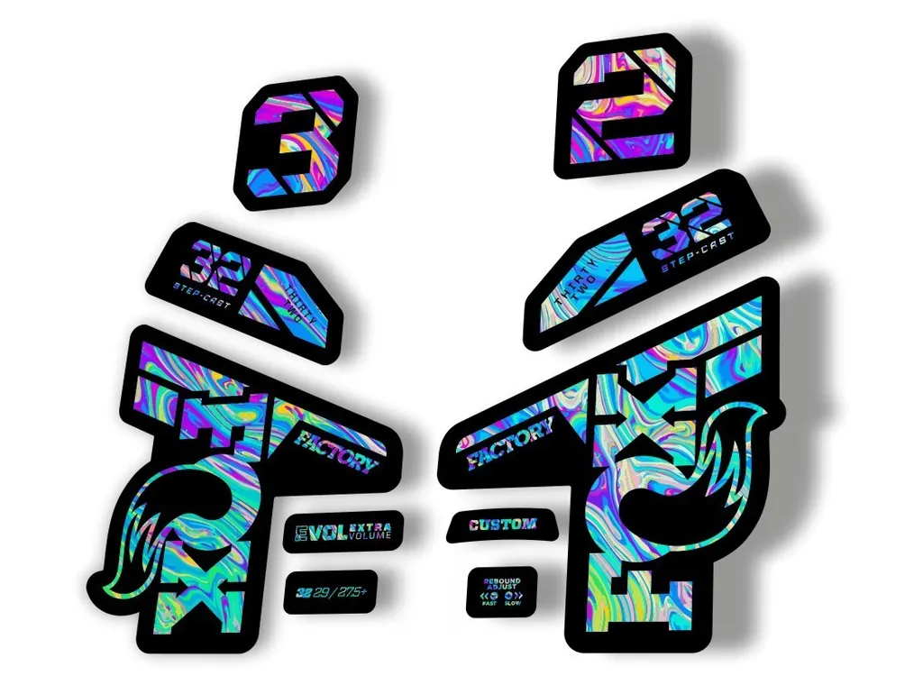Fox 32 Factory 2021 Fork Suspension Decal Sticker Adhesive Oil Slick 1 - 1