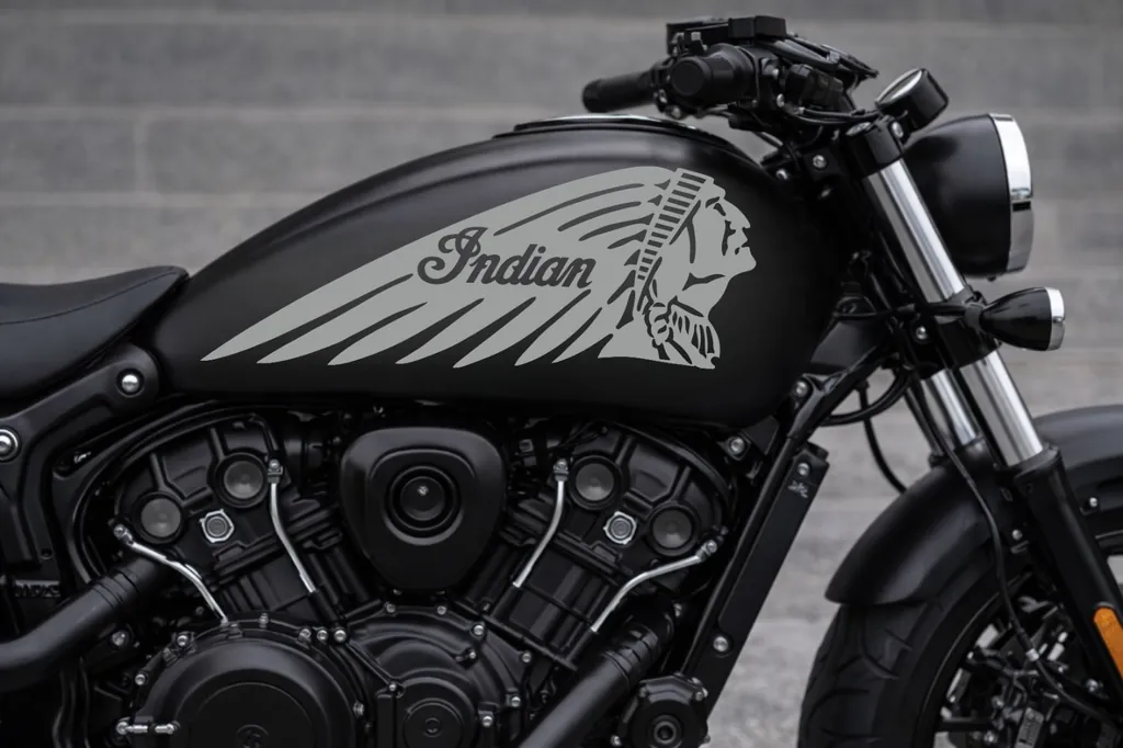 Indian Motorcycle War Bonnet Tank Decal Sticker Set Gray Premium Vinyl UV - 1