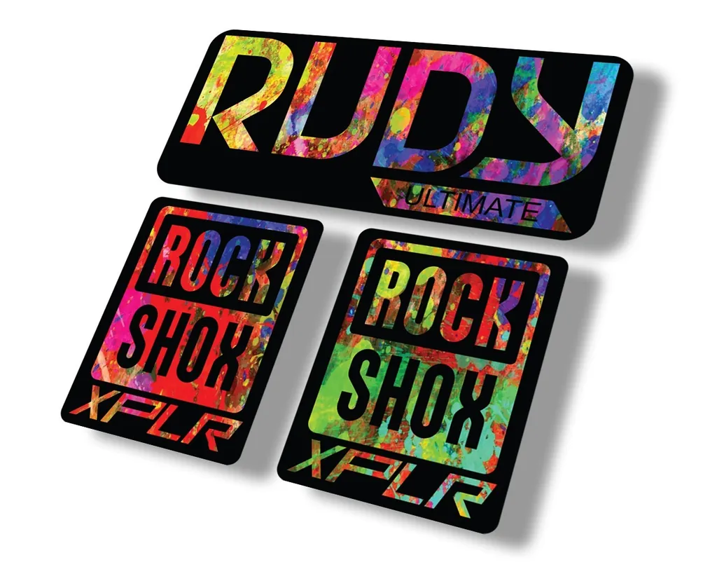 Rock Shox Rudy Ultimate XPLR Gravel Fork Decal Bike Cycling Sticker Oil Slick - 1