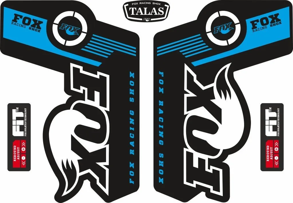 FOX TALAS Forks / Suspension Factory Style Decal Kit Sticker Adhesive Set Blue - 1
