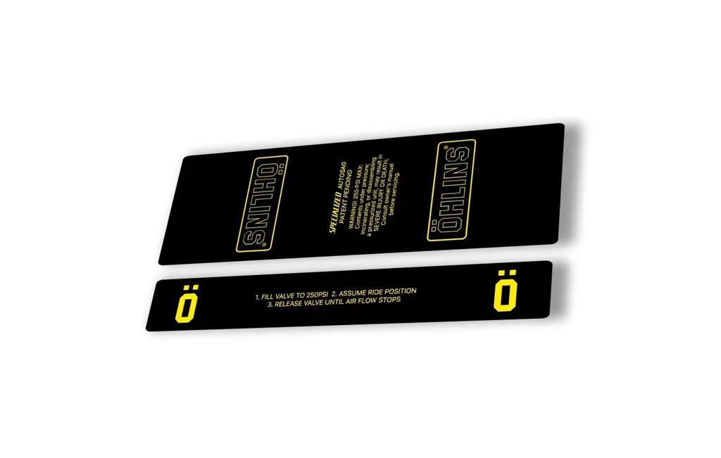 Ohlins STX22 Rear Shock Decal Mountain Bike Cycling Sticker Adhesive Yellow - 1