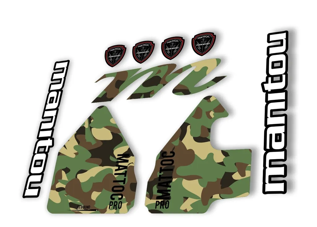 Manitou Mattoc Pro 2017 Fork Suspension Decal Kit Sticker Set Camo - 1