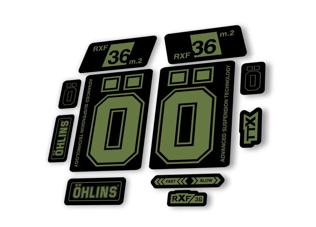 Ohlins RXF 36 M.2 2022 Fork Decal Mountain Bike Cycling Sticker Adhesive Olive - 1