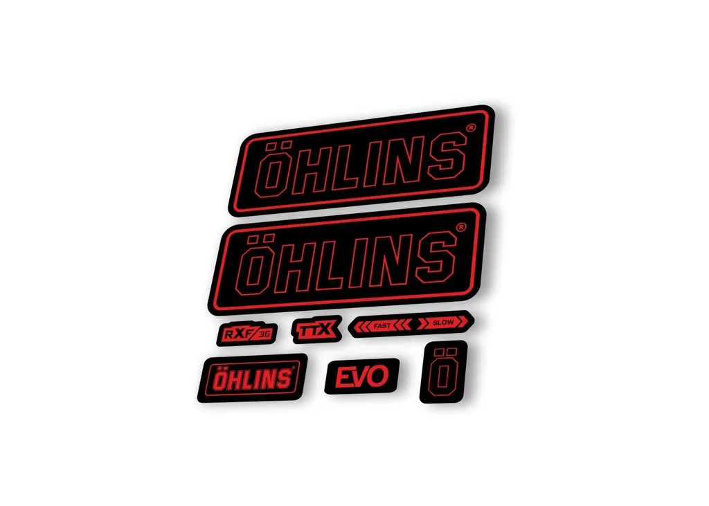 Ohlins RXF36 EVO 2018 Rear Shock Decal Mountain Bike Cycling Sticker Red - 1