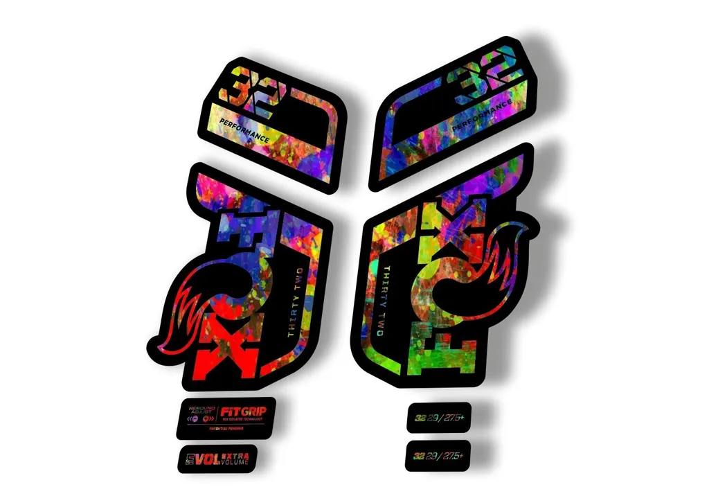 Fox 32 Performance 2021 Fork Suspension Factory Decal Sticker Adhesive Oil Slick - 1