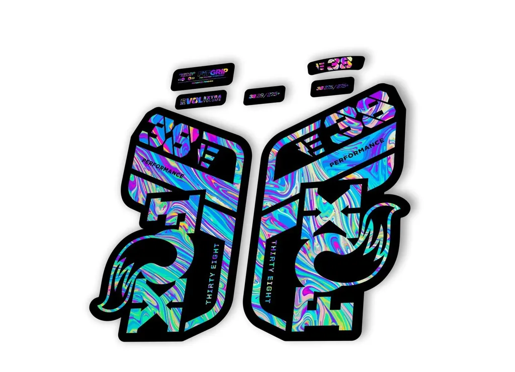 FOX 38 Performance E Bike 2021 Forks Suspension Factory Decal Sticker Oil Slick1 - 1
