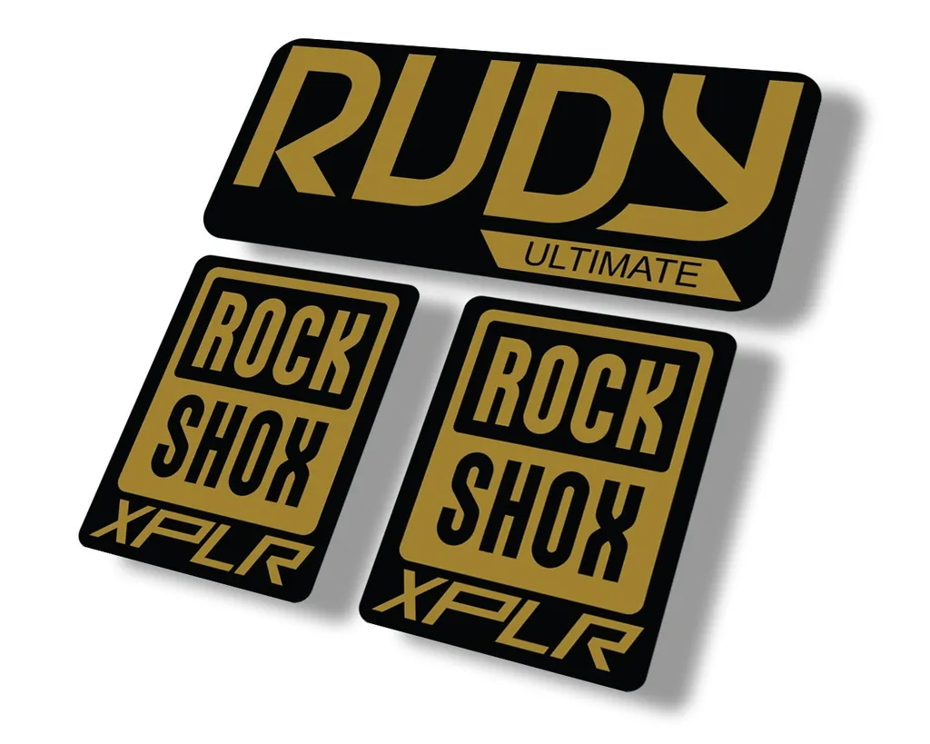 Rock Shox Rudy Ultimate XPLR Gravel Fork Decal Bike Cycling Sticker Gold - 1
