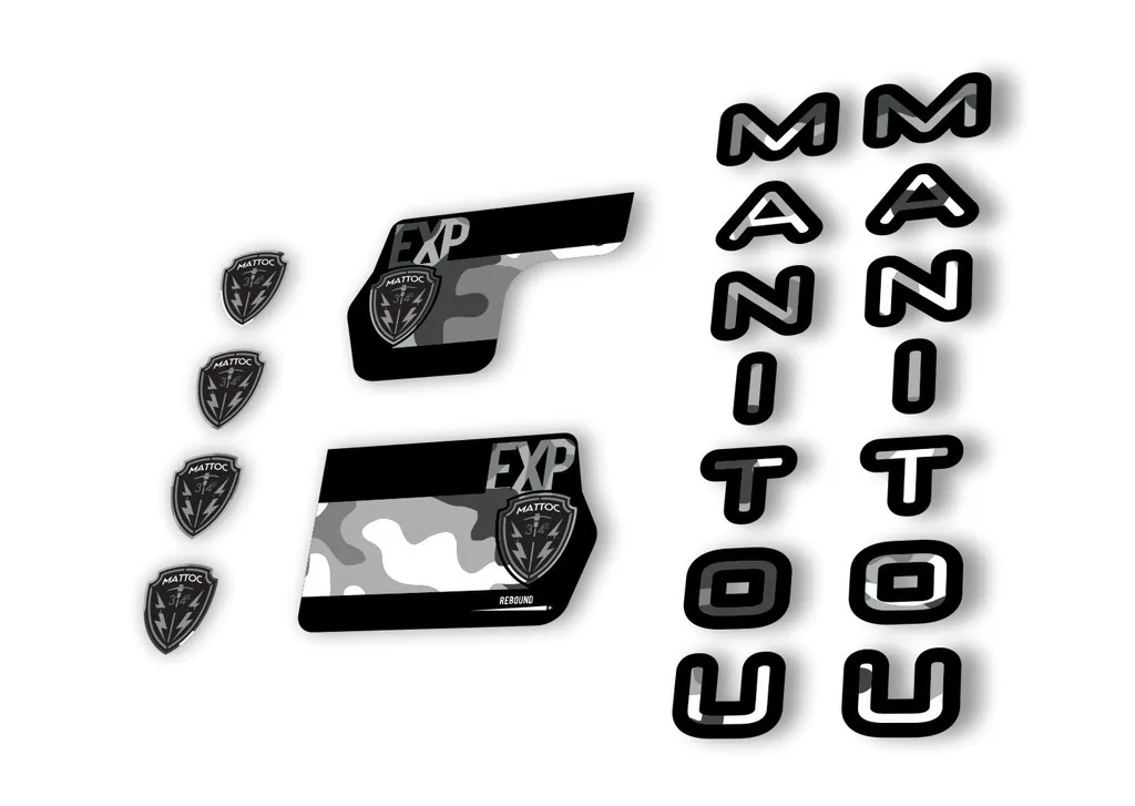 Manitou Mattoc Expert 2020 Fork Suspension Decal Kit Sticker Set White Camo - 1