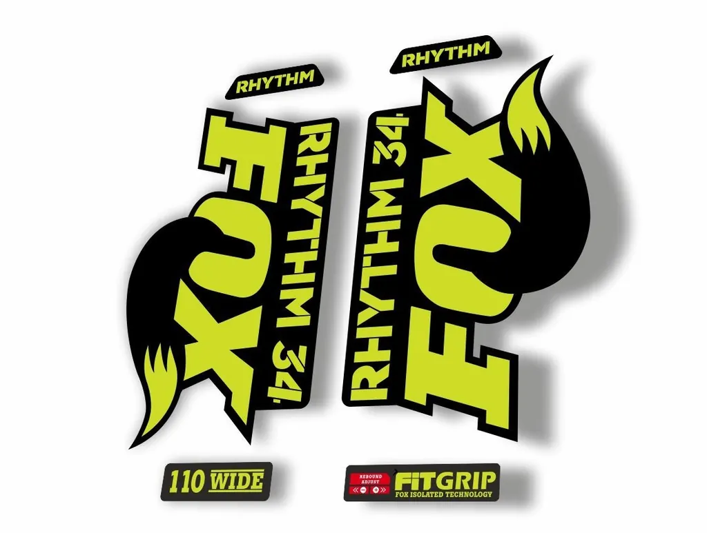 FOX 34 Rhythm 2018 Forks Suspension Factory Decal Sticker Adhesive Lime Green - 1