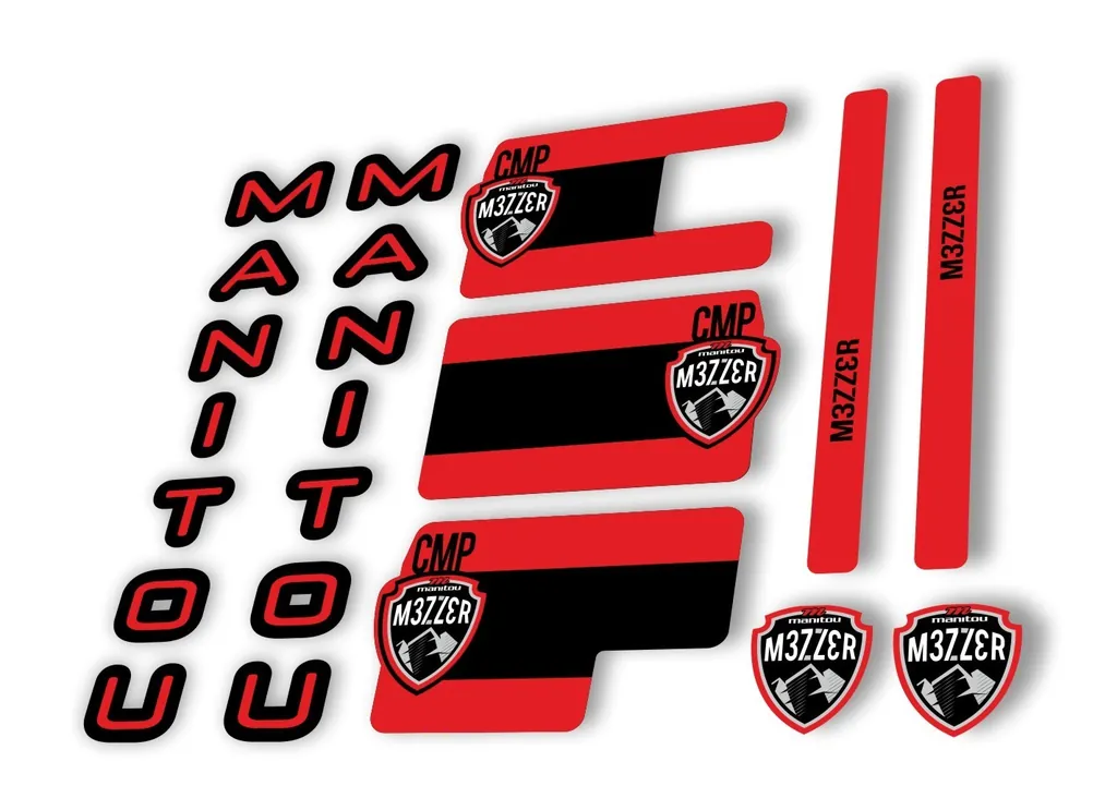 Manitou Mezzer Comp 2020 Fork Suspension Decal Kit Sticker Set Red - 1