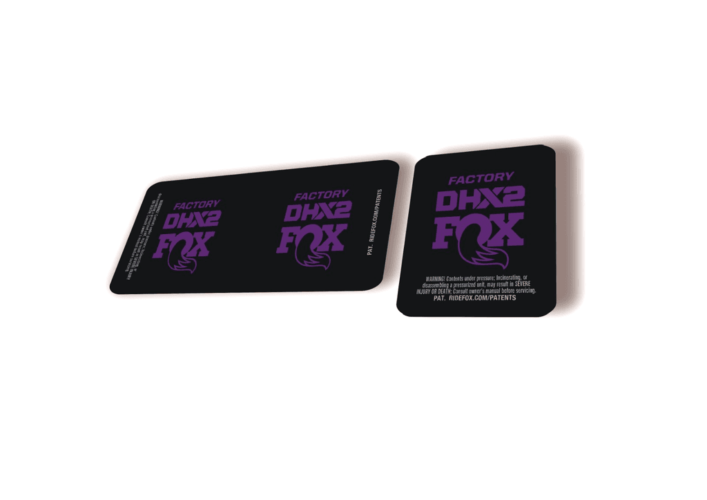 FOX DHX2 Factory 2026 Rear Shock Decal Sticker Kit Adhesive Purple - 1