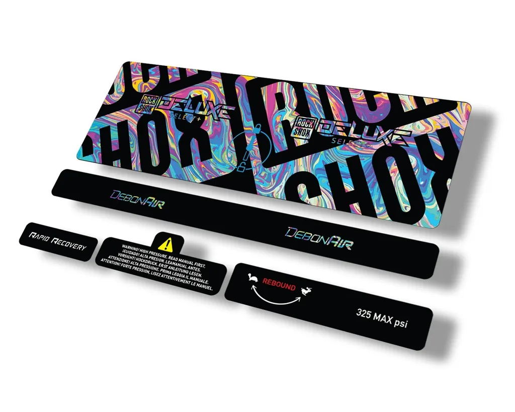 Rock Shox 2021 Deluxe Select Plus Rear Shock Decal Sticker Set Oil Slick 1 - 1