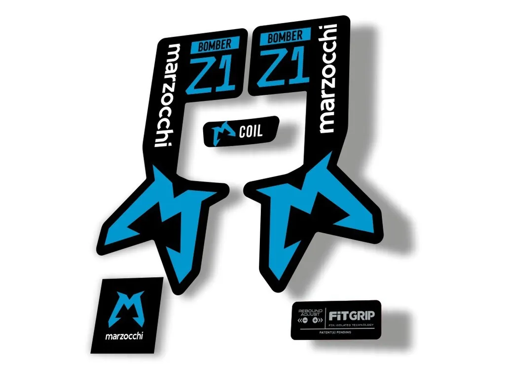 Marzocchi Bomber Z1 2025 2025 Fork Suspension Sticker Decal Kit Adhesive Blue - 1