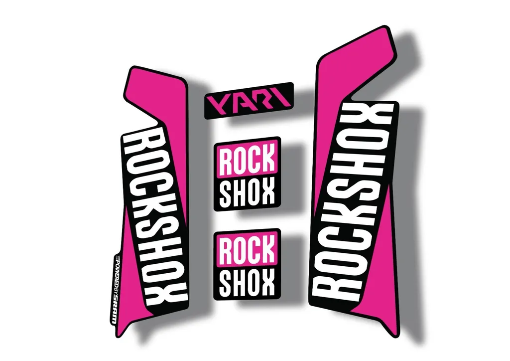 Rock Shox YARI 2017 Fork Decal Mountain Bike Cycling Sticker Adhesive Pink - 1