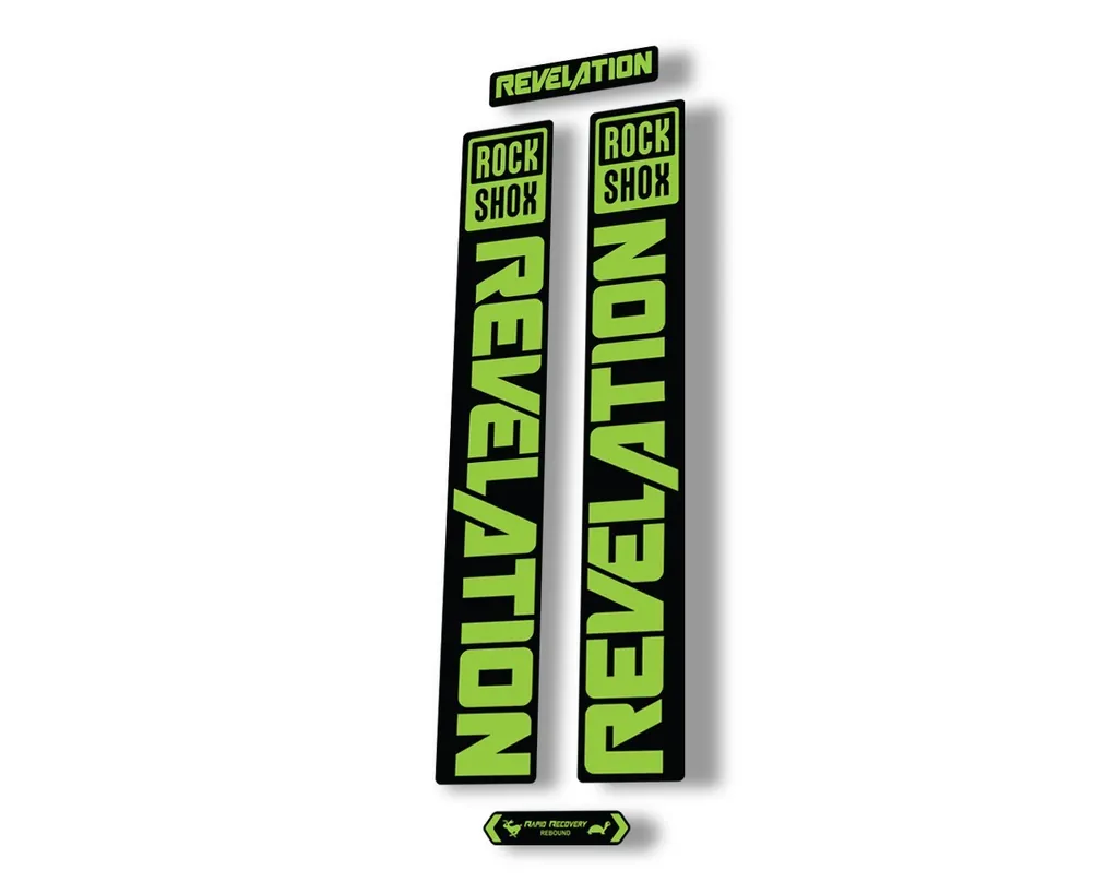 Rock Shox REVELATION 2021 Fork Decal Mountain Bike Sticker Adhesive Green - 1